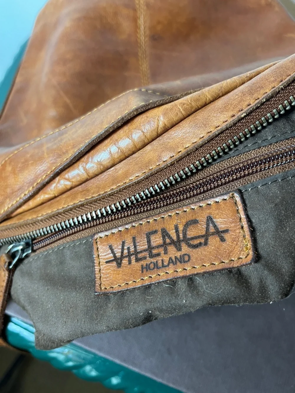 Vilenca Brown Buttery Soft Genuine Leather Basket Weave Crossbody Bag Holland - Picture 11 of 12